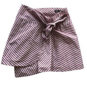 Zara tie wrap asymmetrical striped mini skirt